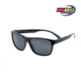 Lentes de sol MDQ modelo Dassanech, con montura cuadrada de acetato color negro y lentes grises.