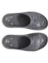 Chancletas Under Armour modelo UA M Locker V Sl, color gris, de una sola pieza en EVA moldeada de secado rápido. Cuentan con orificios de drenaje y amortiguación mejorada.