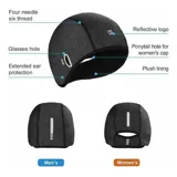 Gorro deportivo gris de la marca Rhinowalk con cubierta extendida para los oídos y diseño con ranuras laterales para gafas. Es elástico, flexible y apto para actividades al aire libre como correr o ciclismo.