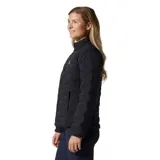 Campera negra de plumas marca Mountain Hardwear, modelo Stretchdown Jacket. Con cierre frontal, bolsillos laterales con cierre y un bolsillo interno.