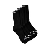 Pack de cinco pares de medias largas negras de diseño acanalado, con el logo y el nombre de la marca en blanco en el puño y sobre el empeine.