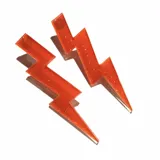 Aros colgantes con forma de rayo, color azul con glitter.