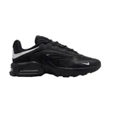 Championes Nike Air Max de color negro con detalles en blanco, con unidad Air Max visible en el talón y suela texturizada.