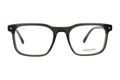 Lentes de receta Azzaro modelo 31248, con armazón de acetato en color gris oscuro traslúcido y diseño rectangular de estilo clásico.