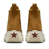 Zapatillas Converse Run Star Hike color marrón con plataforma blanca y suela dentada.