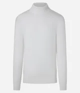 Suéter slim masculino Request de punto, en color tostado, con cuello alto acanalado, manga larga y diseño texturizado.