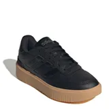 Championes Adidas Courtblock Bold para mujer, color negro con suela beige y plataforma.