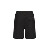 Short cargo negro con cintura elástica y cinturón incorporado con hebilla plástica.