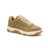 Championes Caterpillar modelo Theorem, color tostado, con diseño urbano inspirado en los años 90. Presenta una combinación de gamuza y nylon, con suela de goma y entresuela de EVA para mayor amortiguación.