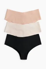 Bombacha tipo hipster de microfibra con cintura en V y corte láser, diseñada para un efecto invisible bajo la ropa. Presenta tiro bajo, cobertura media y refuerzo interior.