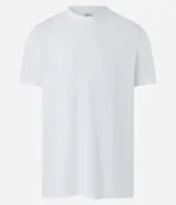 Remera básica de hombre con cuello redondo y mangas cortas, confeccionada en algodón. Presenta un corte regular que se ajusta de forma anatómica al cuerpo.