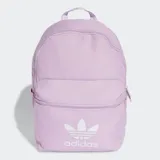 Mochila Adidas Adicolor color lila con logo blanco estampado en el frente.