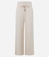 Pantalón recto de tricot con cintura elástica, confeccionado en mezcla de viscosa.
