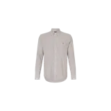 Camisa de manga larga Polo Ralph Lauren, modelo Oxford Regular Fit, con diseño a rayas finas en color rojo oscuro y blanco. Cuenta con cuello abotonado y el logotipo bordado del jugador de polo en el pecho.
