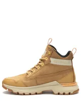 Bota híbrida de estilo casual y deportivo, confeccionada en nubuck y ante de vaca con detalles en malla. Presenta un diseño impermeable con entresuela de EVA ligera, suela de goma con tracción y sistema de cordones con ojales metálicos.