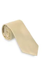 Corbata lisa color dorado.