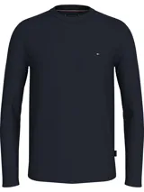 Remera de manga larga Tommy Hilfiger color azul marino, de corte slim y cuello redondo. Presenta el logo de la marca bordado en el pecho.