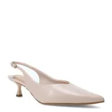 Zapatos de tacón bajo Bottero estilo slingback, color beige, con punta fina y tira trasera ajustable con hebilla.
