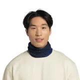 Cuello multifuncional Buff Original Ecostretch con estampado de constelaciones en tonos azules y violetas.