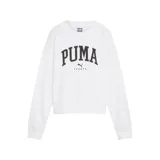 Buzo blanco de algodón con cuello redondo y mangas largas. Estampado frontal con el logo de Puma en color negro.