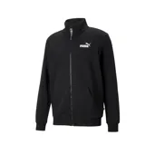 Campera deportiva Puma de hombre, color negro, con cierre frontal, cuello alto y logo estampado en el pecho.