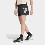 Short deportivo Adidas 2 en 1, compuesto por un short exterior de corte clásico y una calza interior ajustada. Presenta diseño en color negro con las icónicas tres bandas de la marca en tono claro sobre el lateral y logo reflectante. Incluye bolsillos laterales con cierre y tecnología Climacool para mayor transpirabilidad.