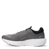 Championes de running Puma modelo Scend Pro, de color gris con detalles en negro, blanco y verde neón. Presentan una capellada de malla transpirable, cierre con cordones y suela con amortiguación.