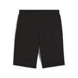 Short Puma modelo ESS Nº1 Logo Jersey, color negro con el logo de la marca estampado en blanco en el lateral.