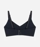 Soutien color marrón con copa desmontable, escote en V, tirantes ajustables y cierre en la espalda.