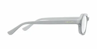 Armazón de receta con diseño oversized de forma cuadrada con bordes redondeados, fabricado en bio acetato color gris claro.