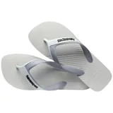 Ojotas Havaianas Dual negras con tiras grises y logo de la marca en blanco.