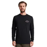 Remera de manga larga negra con logo Roark Gear And Guides estampado en el pecho.