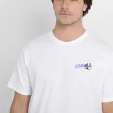 Remera O'Neill de manga corta y cuello redondo en color blanco, con pequeño estampado frontal en el pecho.