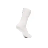 Pack de tres pares de medias blancas tipo crew Hoka, con detalle de logo y línea gris en la puntera.