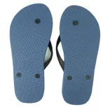 Ojotas Rip Curl modelo Icons Of Surf Bloom Open Toe, de color azul con tiras negras y logo estampado en color amarillo y naranja.