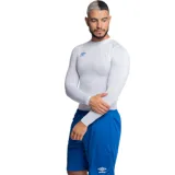 Remera térmica azul de manga larga con logo de Umbro estampado en el pecho.