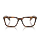 Armazón de lentes Prada modelo D04, con diseño rectangular y acabado carey marrón.
