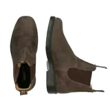 Botas Blundstone de cuero marrón rústico, con laterales elásticos marrones, suela de TPU duradera, entresuela acolchada, sistema SPS Max Comfort y plantilla extraíble.