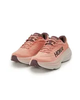Championes Hoka Bondi 8 color rosa con detalles en marrón.