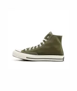 Championes de caña alta Converse Chuck 70 color verde oliva con cordones blancos.