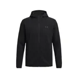 Campera deportiva Under Armour modelo Unstoppable Fleece, color negro, con capucha, cierre frontal completo y logo sutil en el pecho.