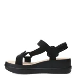 Sandalia de plataforma Azaleia modelo Olivia, color negro, con tiras elásticas ajustables y plantilla acolchada en tono beige.