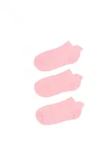 Pack de tres pares de medias deportivas invisibles color rosa.