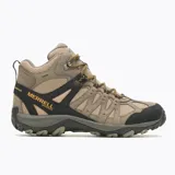 Bota de senderismo Merrell modelo Accentor 3 Mid WP, de media caña, confeccionada en una combinación de ante y malla. Presenta diseño impermeable, puntera protectora reforzada, entresuela de espuma EVA para amortiguación y suela de goma con tracción de alto rendimiento.