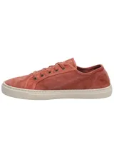 Zapatillas de algodón orgánico color marrón, de diseño clásico y cordones, con suela de goma blanca.