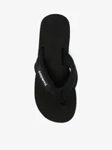 Sandalias tipo plataforma de diseño acolchado y color negro, con tiras de dedo anchas y etiqueta con el logo de la marca Coperni.