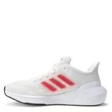 Championes de running Adidas modelo Ultra Bounce, color blanco con detalles en rosa en los laterales y suela negra. Presentan un diseño de malla transpirable y cierre con cordones.