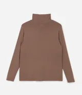 Blusa Ashua de cuello alto y manga larga, confeccionada en viscosa y elastano, de diseño liso y ajuste ceñido.