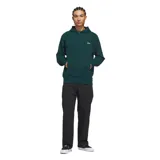 Canguro Adidas Gonz Graph de color verde oscuro, con capucha y bolsillo canguro delantero. Presenta un pequeño parche con el logo de la marca en el pecho y un estampado gráfico lineal en la espalda.