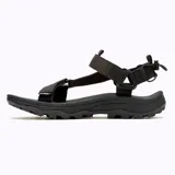 Sandalias deportivas Merrell modelo Speed Fusion Web Sport de color negro, con tiras de tejido reciclado, sistema de ajuste con velcro y cordón elástico en el talón. Cuenta con suela de goma adherente y palmilla de espuma FloatMax.